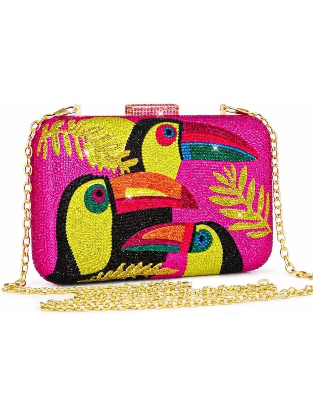 Colorful Rhinestone Clutch Purse, Sparkly Evening Bag for Party & Wedding
